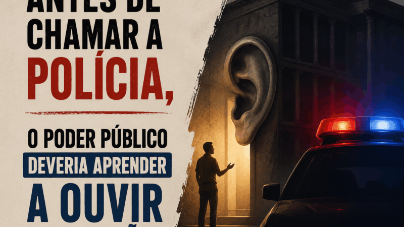 Antes de chamar a polícia, o poder público deveria aprender a ouvir o cidadão