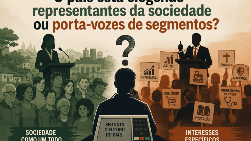 O país está elegendo representantes da sociedade ou porta-vozes de segmentos?