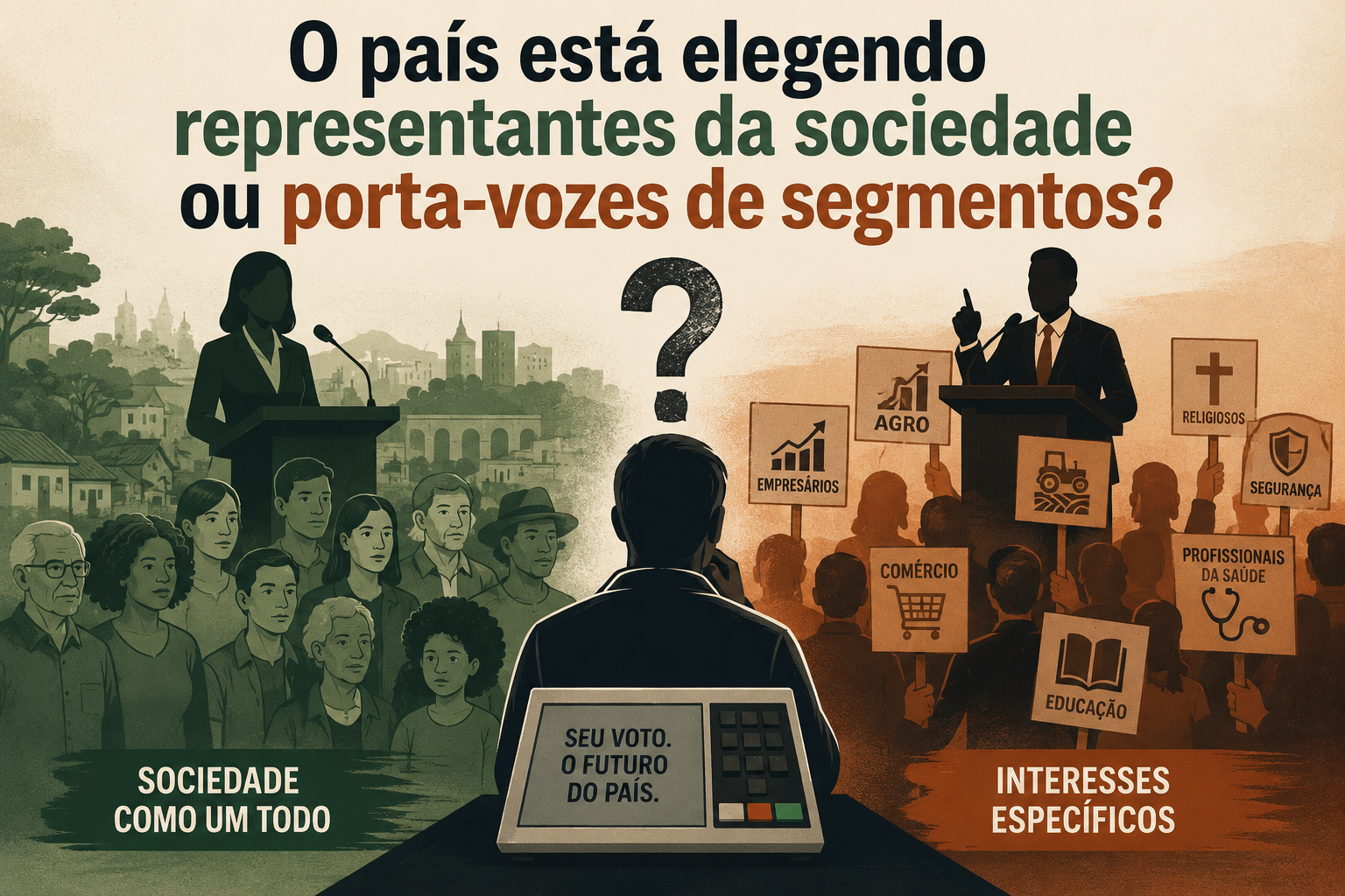 O país está elegendo representantes da sociedade ou porta-vozes de segmentos?