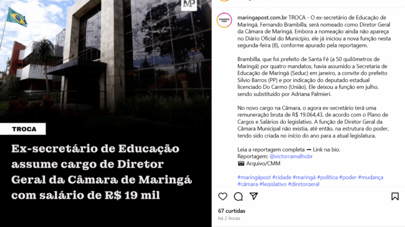 A verdade é uma só! O Maringá Post vai se retratar ou continuar com a mentira?