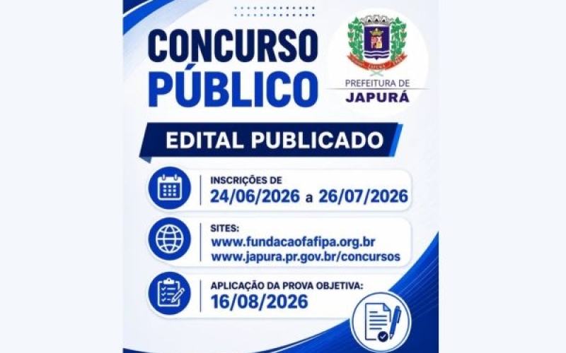Prefeitura de Japurá abre concurso com salários de até R$ 26,7 mi
