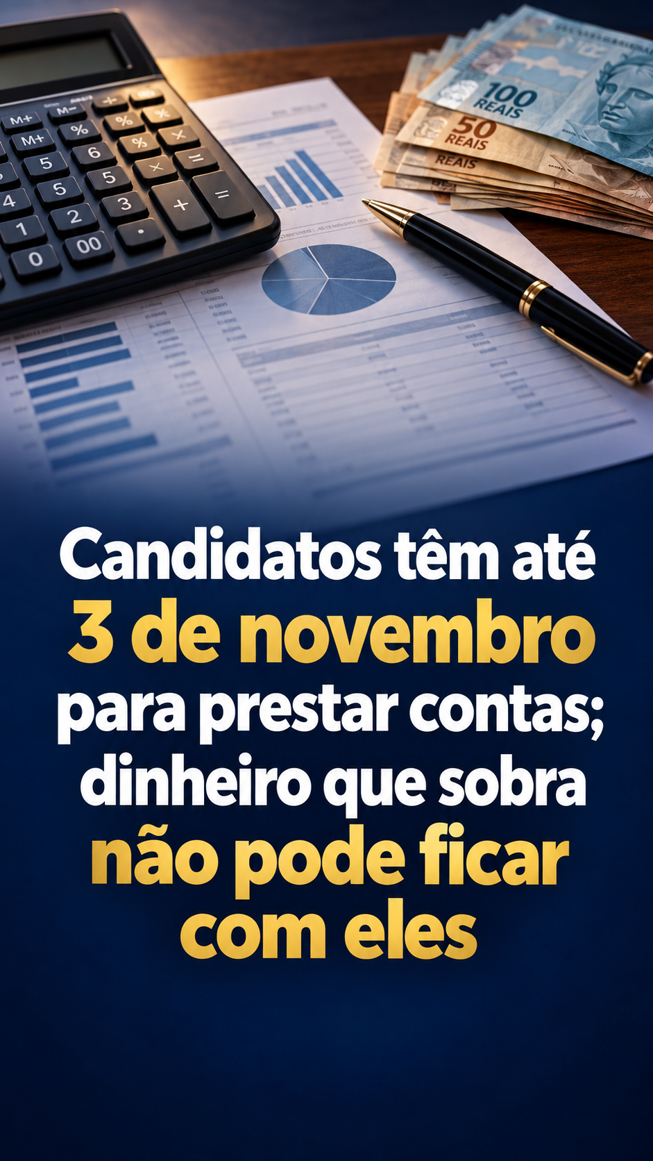 Candidatos têm até 3 de novembro para prestar contas; dinheiro que sobra não pode ficar com eles