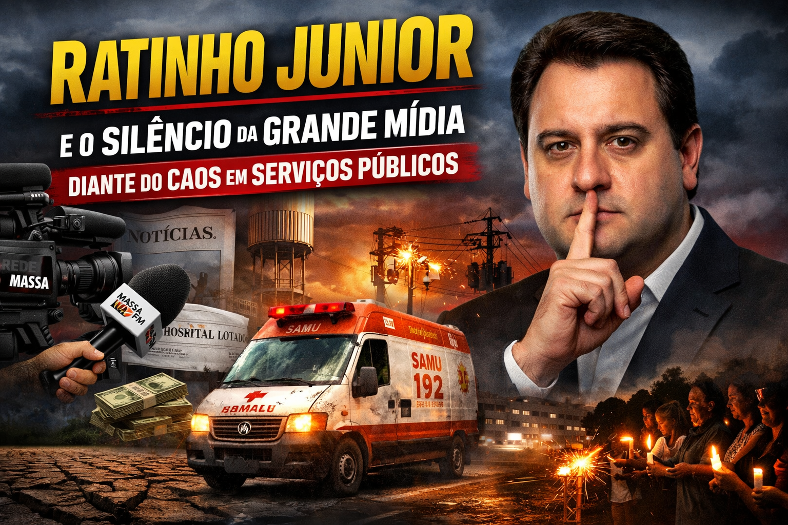 Ratinho Junior e o silêncio da grande mídia diante do caos em serviços públicos