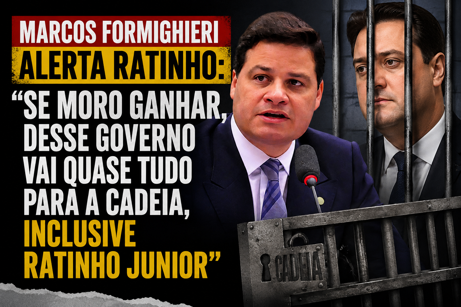 Marcos Formighieri alerta Ratinho: “Se Moro ganhar, desse governo vai quase tudo para a cadeia, inclusive Ratinho Junior”