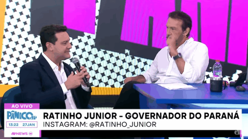 Avião do Governo do Paraná vira transporte particular para Ratinho Jr. ir ao Pânico da Jovem Pan?