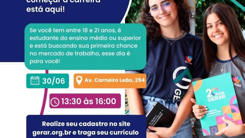 Oportunidade para o primeiro emprego em Maringá será nesta segunda-feira, 30/06