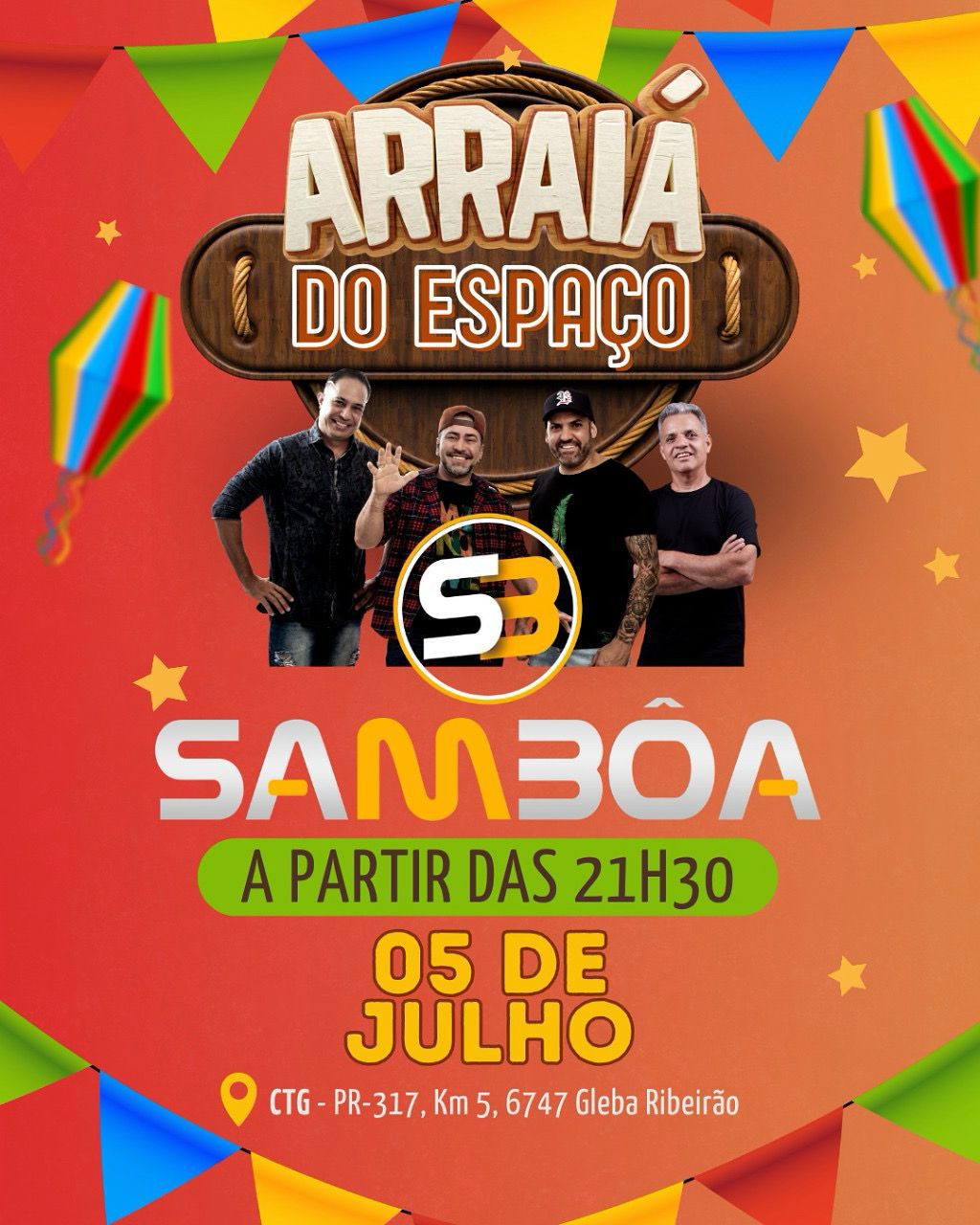 Sábado é dia de festança: Arraiá do Espaço promete animação, comida boa e entrada gratuita