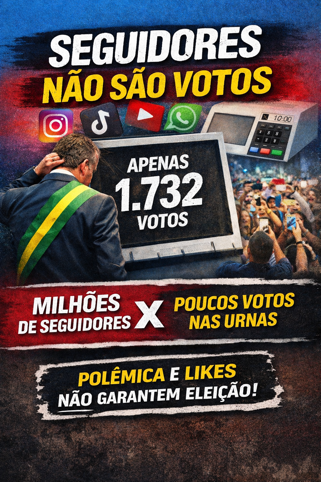 Seguidores não são votos: a urna segue ignorando a fama das redes sociais