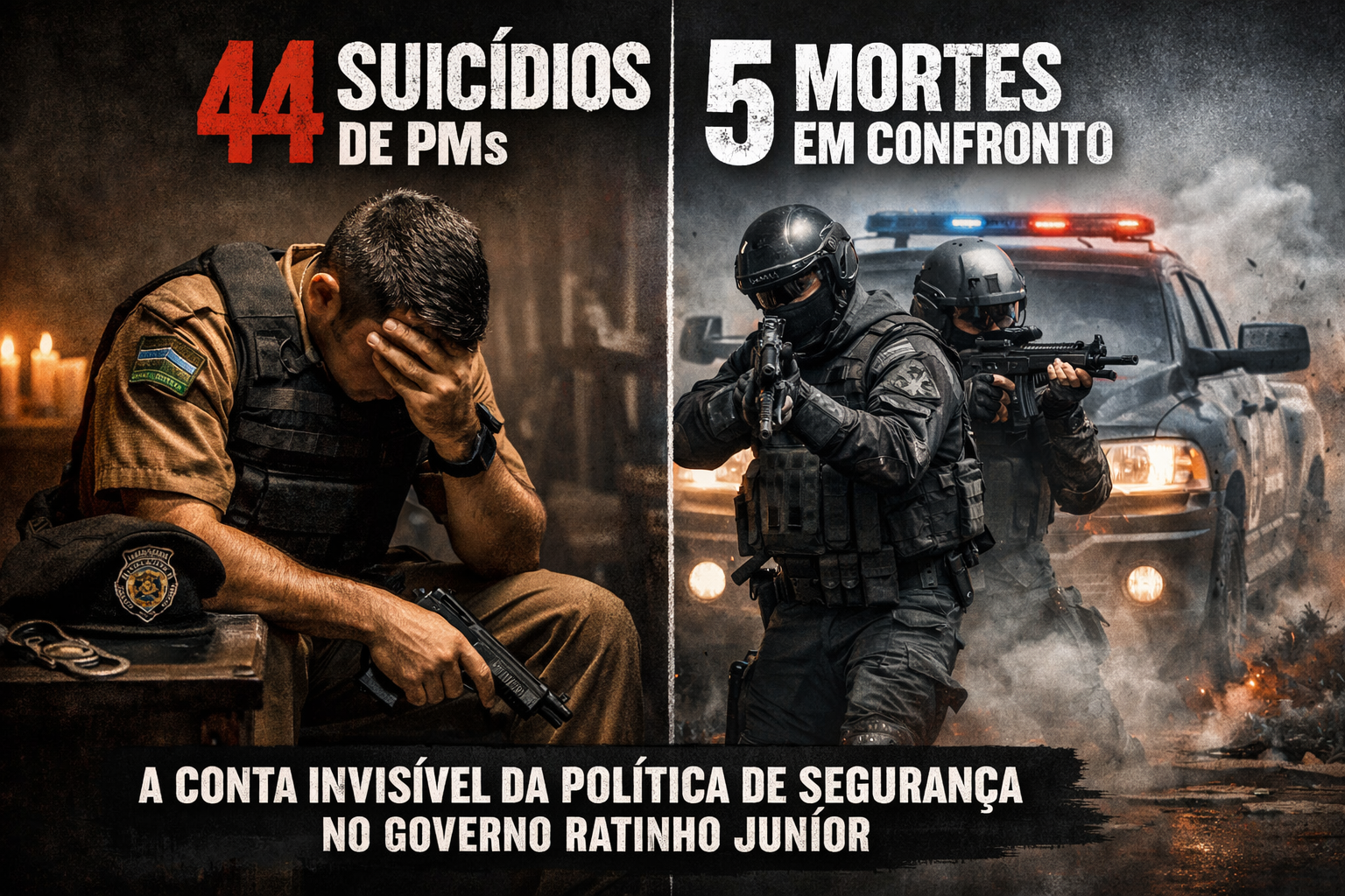 O inimigo invisível da PM no Paraná: suicídio mata mais que o confronto no Governo Ratinho Junior