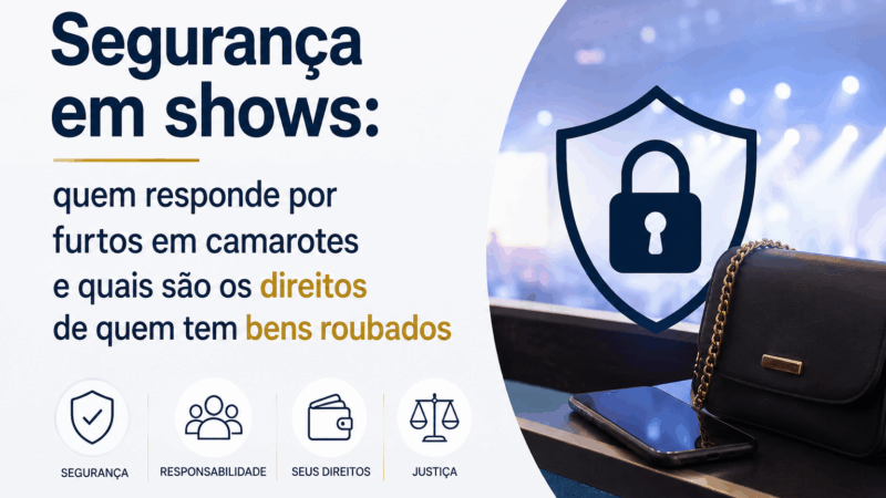 Segurança em shows: quem responde por furtos em camarotes e quais são os direitos de quem tem bens roubados
