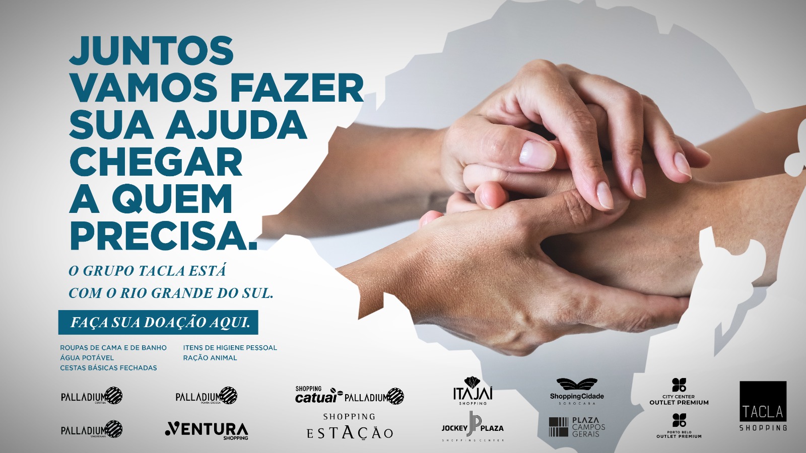 Shoppings do Grupo Tacla em Curitiba recebem doações para o RS