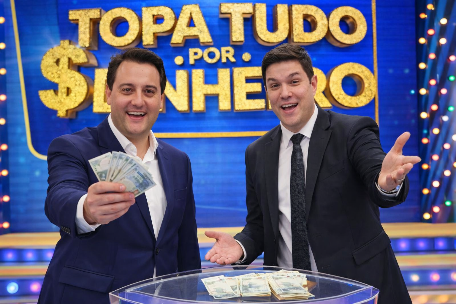 Aúdio inédito:“Topa Tudo por Dinheiro” de Ratinho Junior e Guto Silva não dá dinheiro, toma?