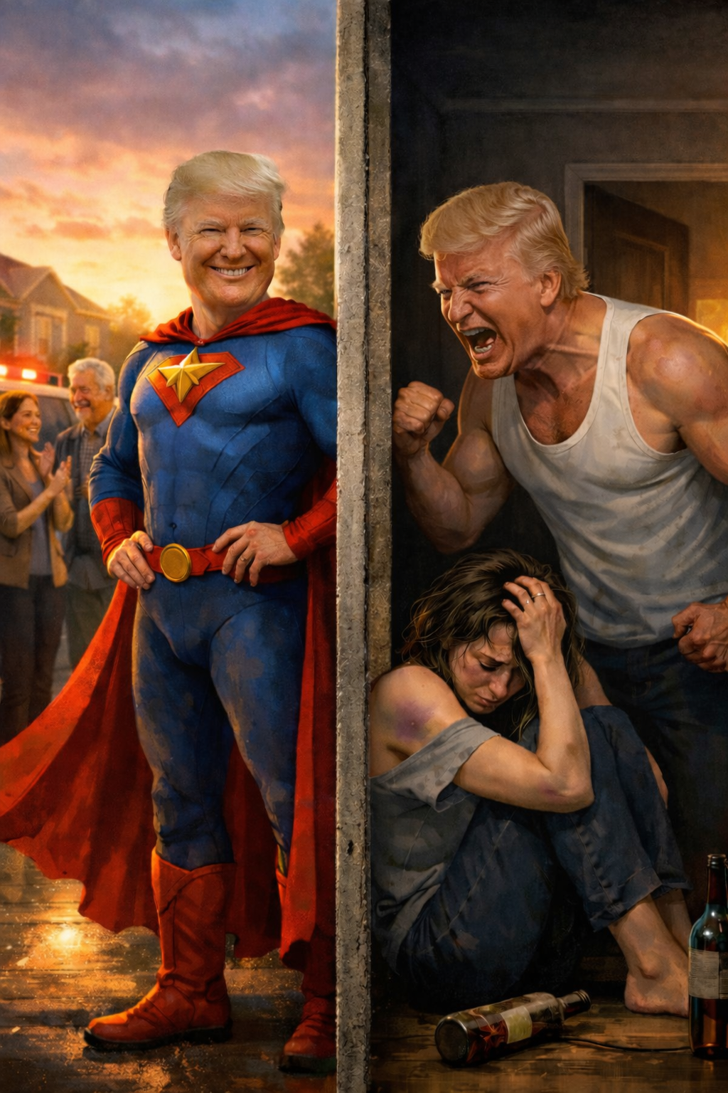 O herói aos olhos de fora, o abusador dentro de casa