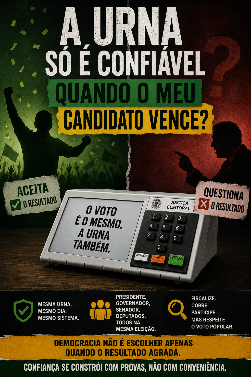 A urna só é confiável quando o meu candidato vence?