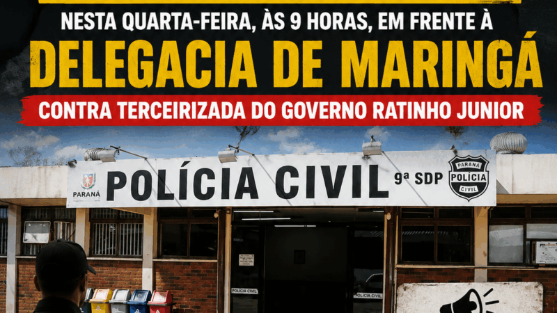 Sem receber salários, vigilantes farão protesto nesta quarta-feira, às 9 horas, em frente à Delegacia de Maringá contra terceirizada do Governo Ratinho Junior