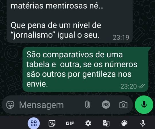 Biazon, se a informação é falsa, apresente os números que comprovem que estamos omitindo a verdade?