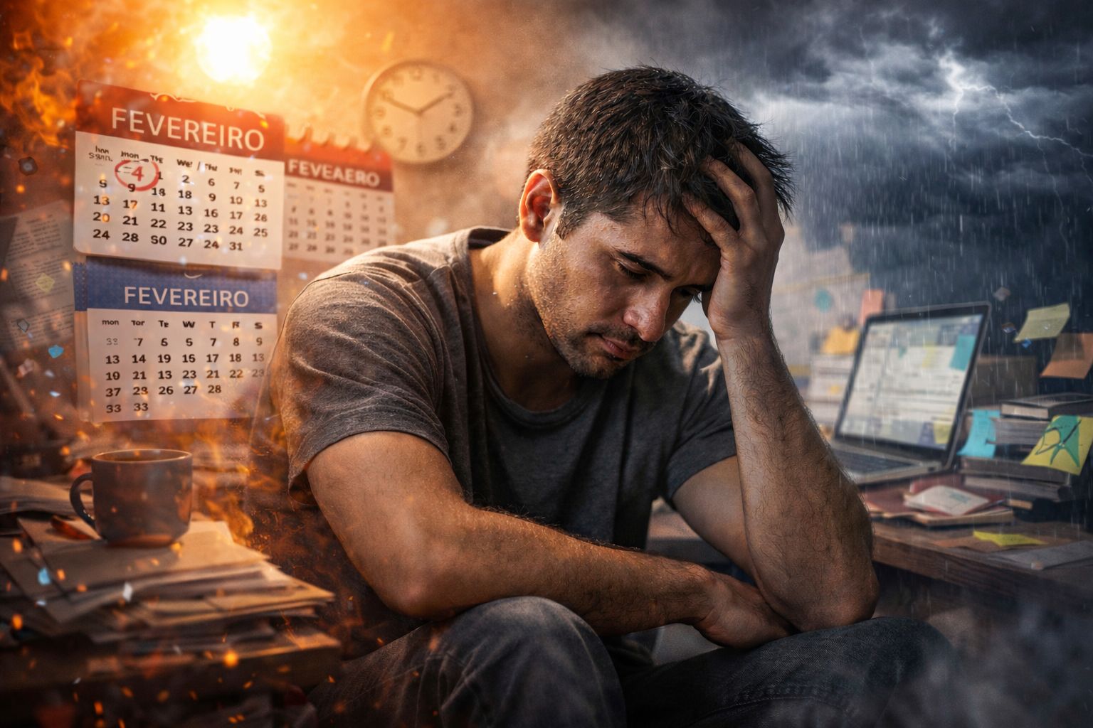 Fadiga emocional em fevereiro