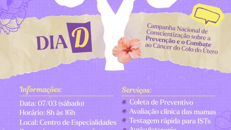 Março Lilás reforça prevenção ao câncer do colo do útero com Dia D em Marialva