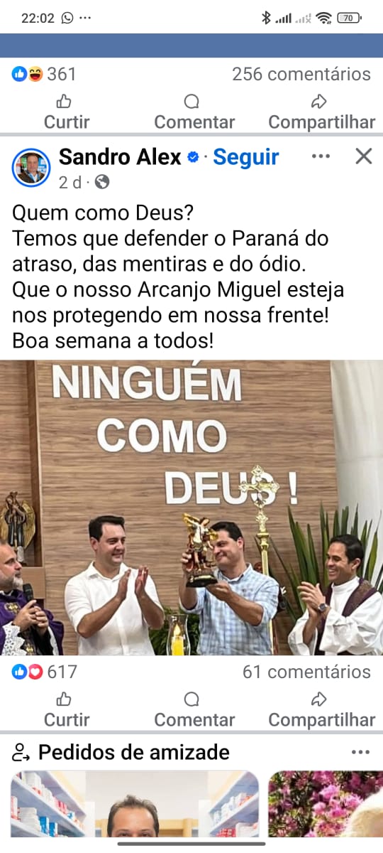 Sandro Alex pede proteção contra o atraso, mas defende a continuidade de Ratinho