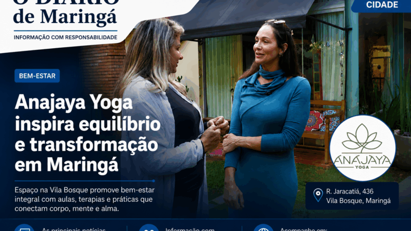 Cristina Calixto visita Anajaya Yoga e destaca importância do bem-estar em Maringá