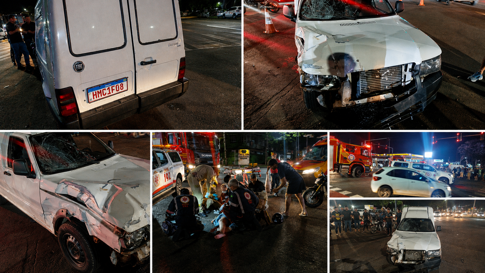 Jovem é atingida por Fiat Fiorino no cruzamento das avenidas Colombo e Mandacaru