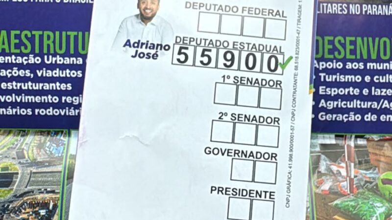 Adriano José abre espaço de R$ 17,1 mil para tia de Ratinho Junior, mas esconde Sandro Alex e Fahur no santinho