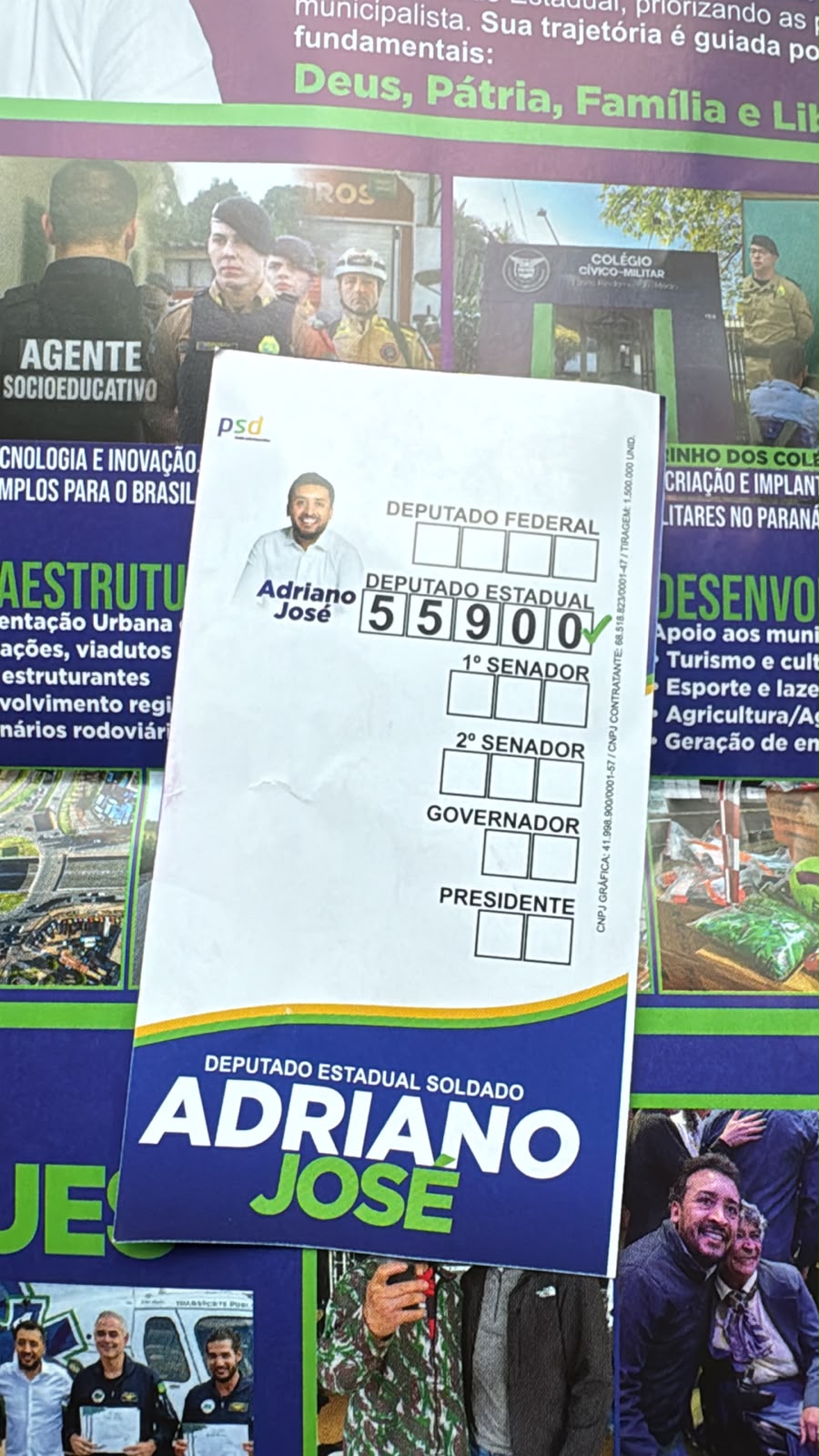 Adriano José abre espaço de R$ 17,1 mil para tia de Ratinho Junior, mas esconde Sandro Alex e Fahur no santinho