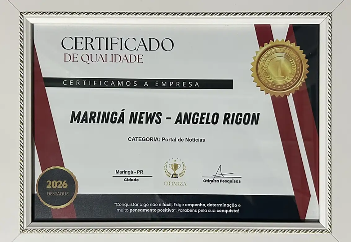 Maringá News recebe Certificado de Qualidade e reforça legado de Angelo Rigon no jornalismo local