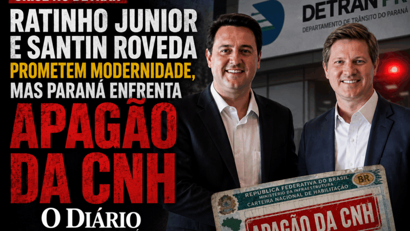 Ratinho Junior e Santin Roveda prometem modernidade, mas Paraná enfrenta apagão da CNH
