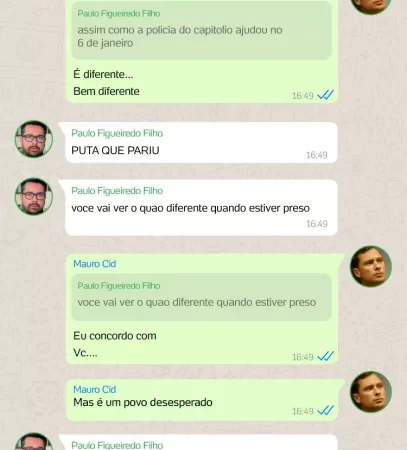 Foragido, comentarista da Jovem Pan Paulo Figueiredo surge em mensagens de Mauro Cid