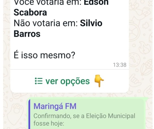 Maringá FM estaria realizando enquete política ilegal?