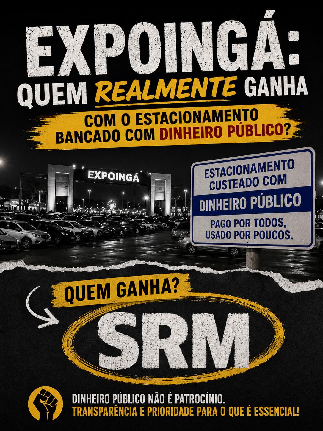 Expoingá: quem realmente ganha com o estacionamento bancado com dinheiro público?