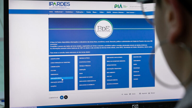 Ipardes lança nova versão da Base de Dados do Estado com informações dos 399 municípios