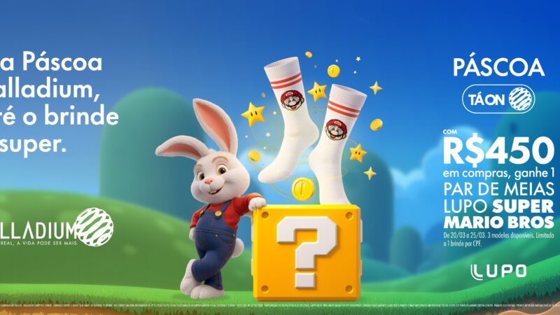 Palladium Curitiba celebra lançamento de Super Mario Bros. Movie com campanha de Páscoa inspirada no universo do personagem