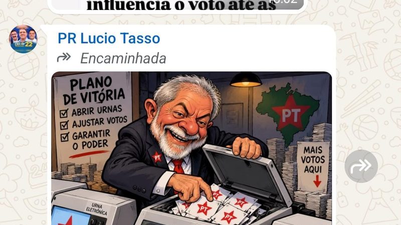 É lamentável: em grupo administrado por deputados, imagem sugere fraude eleitoral sem apresentar provas