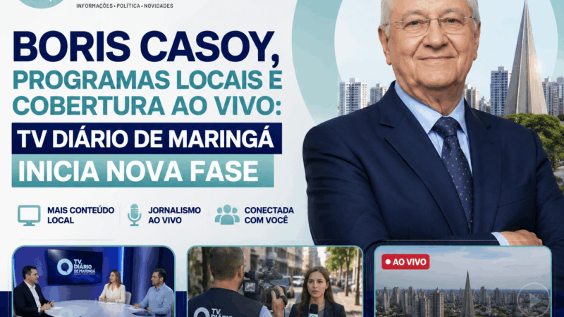 Boris Casoy, programas locais e cobertura ao vivo: TV Diário de Maringá inicia nova fase